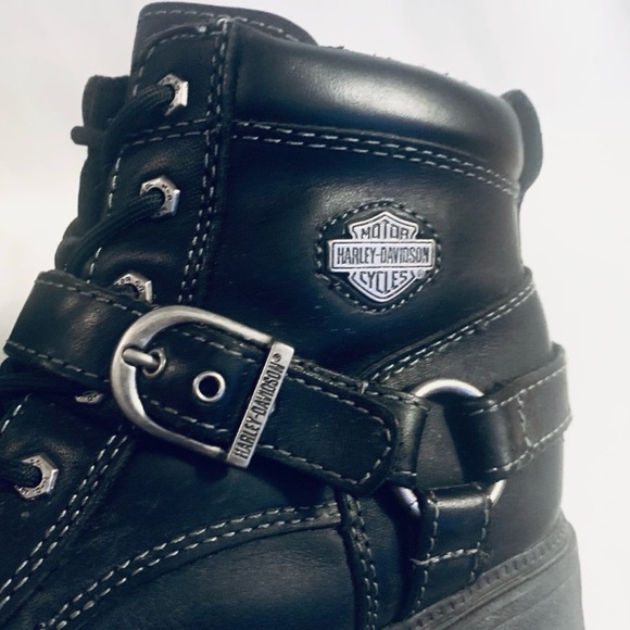 Harley-Davidson Tegan Heeled Leather Lace Up Boots - Picture 2 of 12